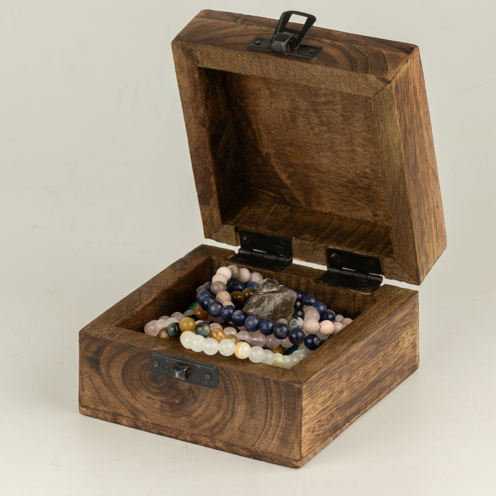 Small Enamelled Box - Aquarius Ceramic Glazed Wooden Boxes