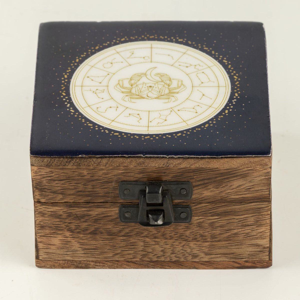Small Enamelled Box - Cancer Ceramic Glazed Wooden Boxes