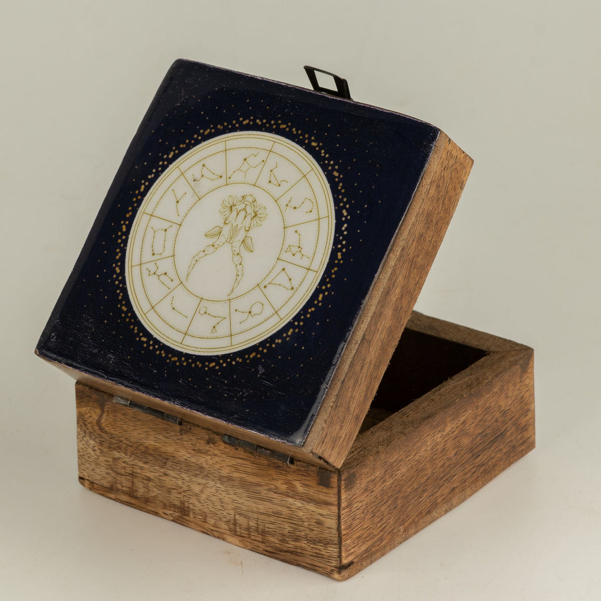 Small Enamelled Box - Capricorn Ceramic Glazed Wooden Boxes