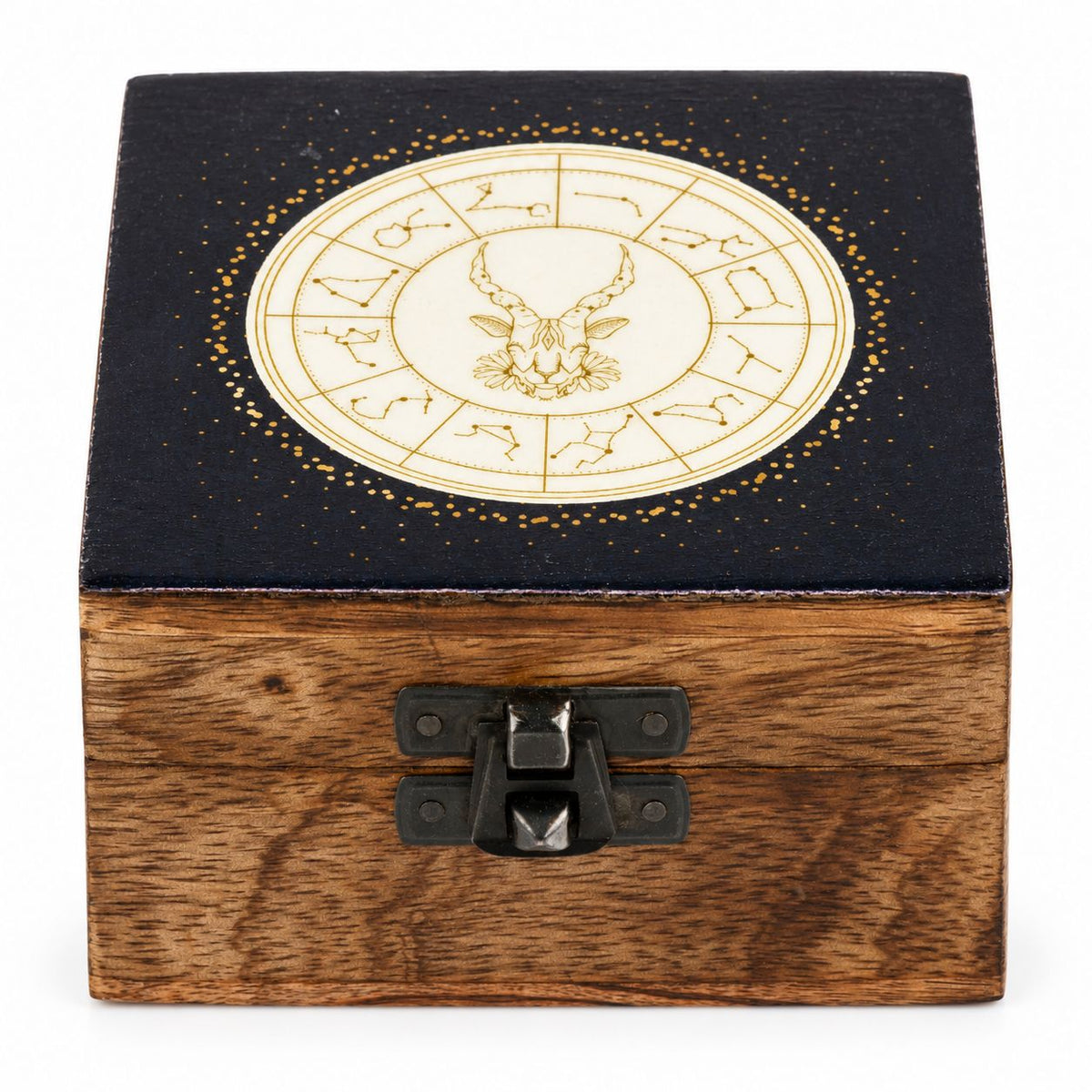 Small Enamelled Box - Capricorn Ceramic Glazed Wooden Boxes