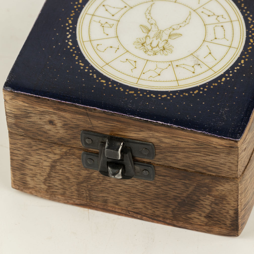 Small Enamelled Box - Capricorn Ceramic Glazed Wooden Boxes