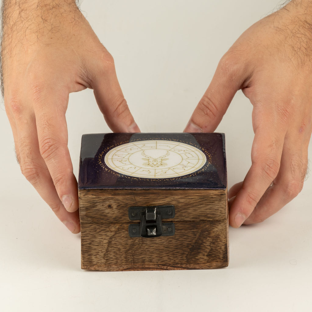 Small Enamelled Box - Capricorn Ceramic Glazed Wooden Boxes