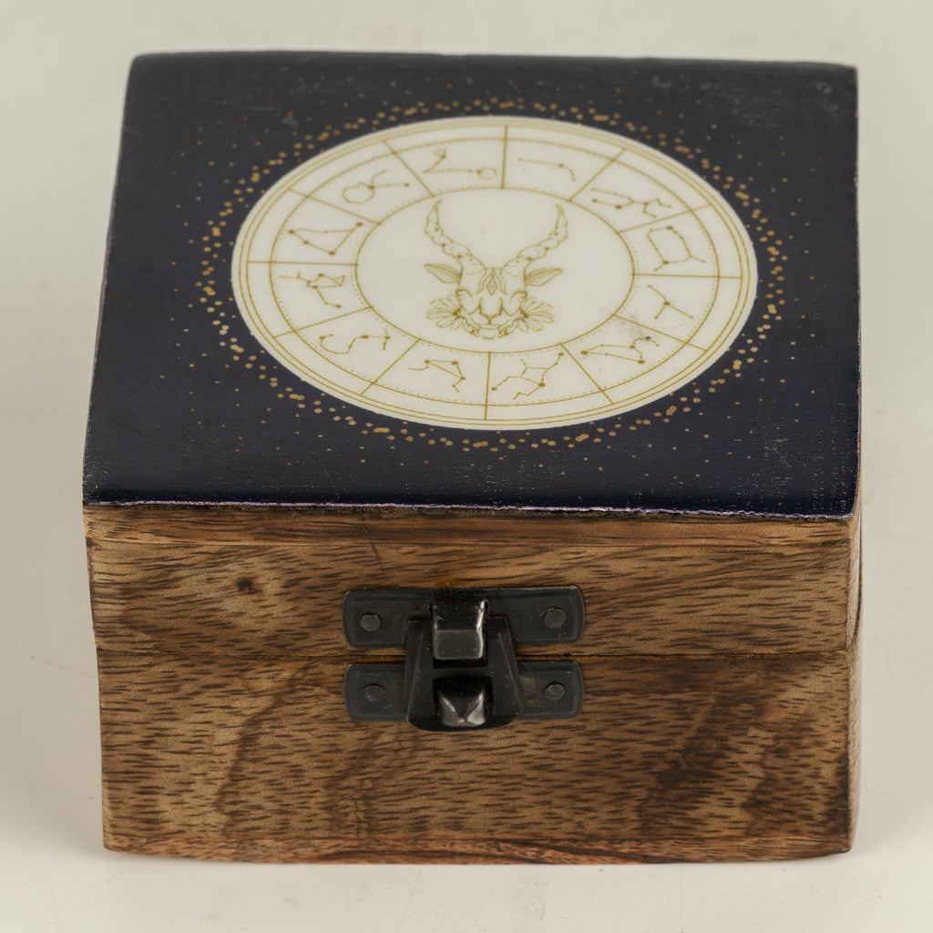Small Enamelled Box - Capricorn Ceramic Glazed Wooden Boxes