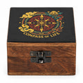 Small Enamelled Box - Compass of Life Ceramic Glazed Wooden Boxes