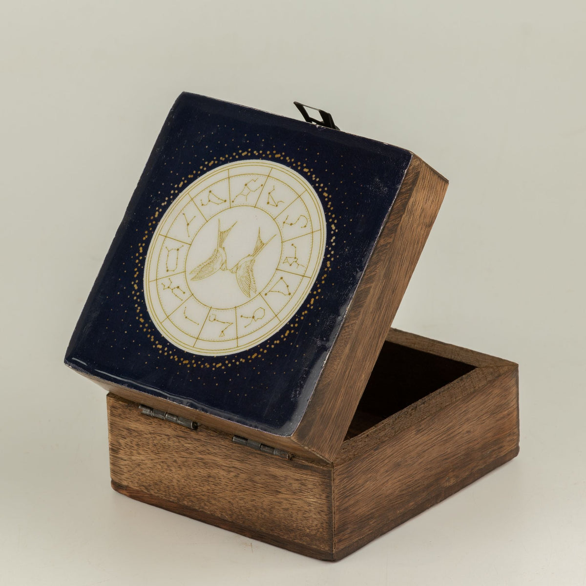 Small Enamelled Box - Gemini Ceramic Glazed Wooden Boxes
