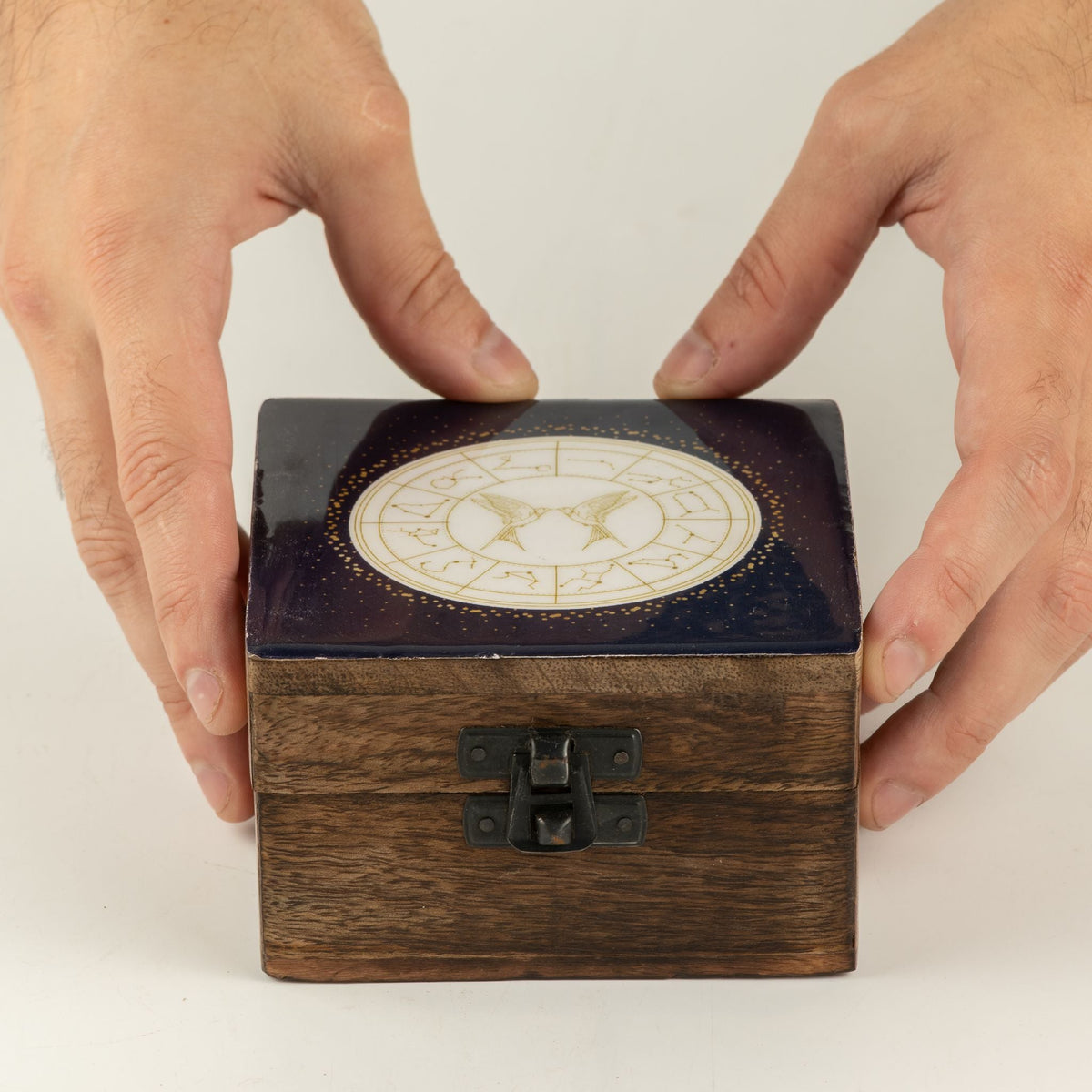 Small Enamelled Box - Gemini Ceramic Glazed Wooden Boxes