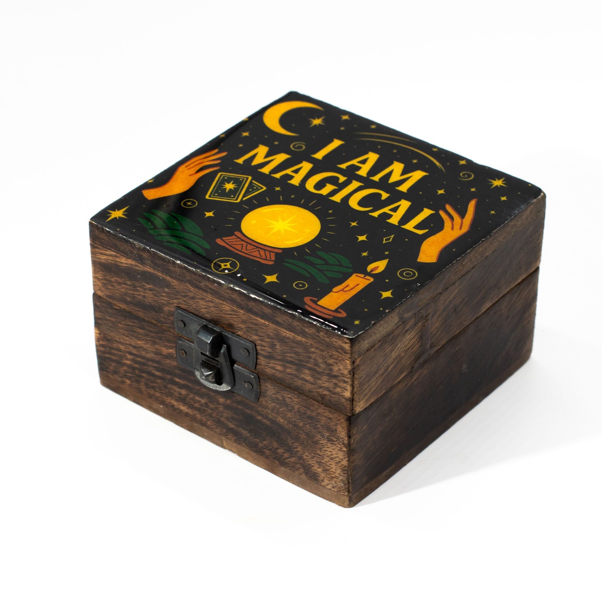 Small Enamelled Box - I am Magical Ceramic Glazed Wooden Boxes