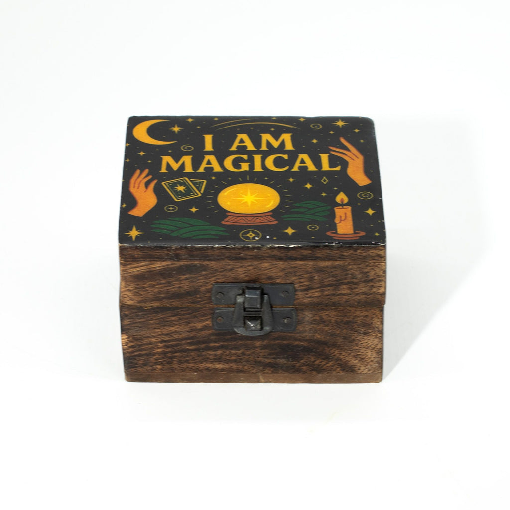 Small Enamelled Box - I am Magical Ceramic Glazed Wooden Boxes