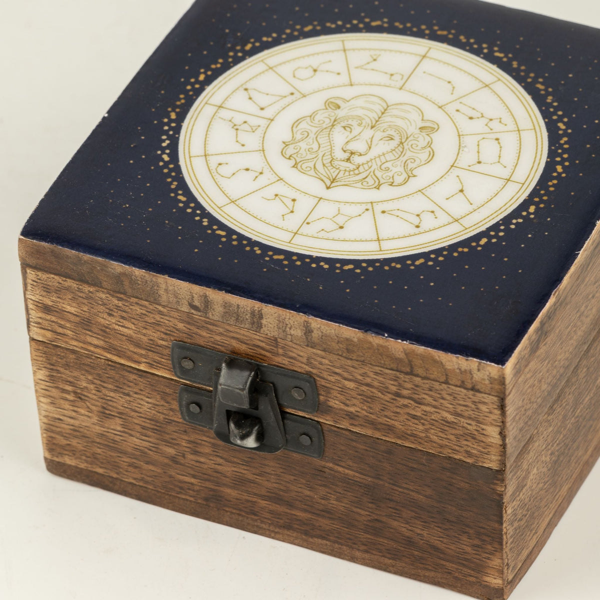 Small Enamelled Box - Leo Ceramic Glazed Wooden Boxes