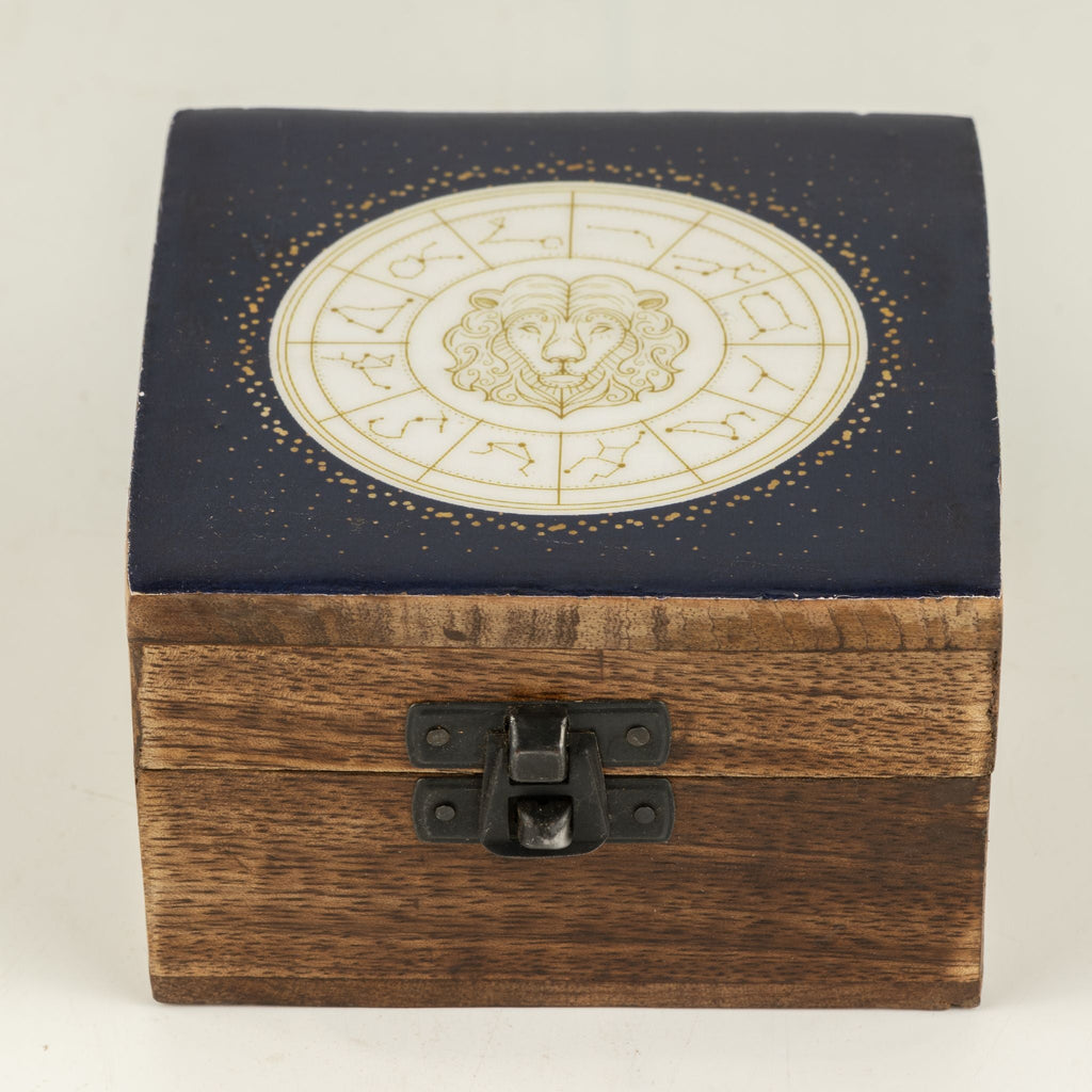 Small Enamelled Box - Leo Ceramic Glazed Wooden Boxes