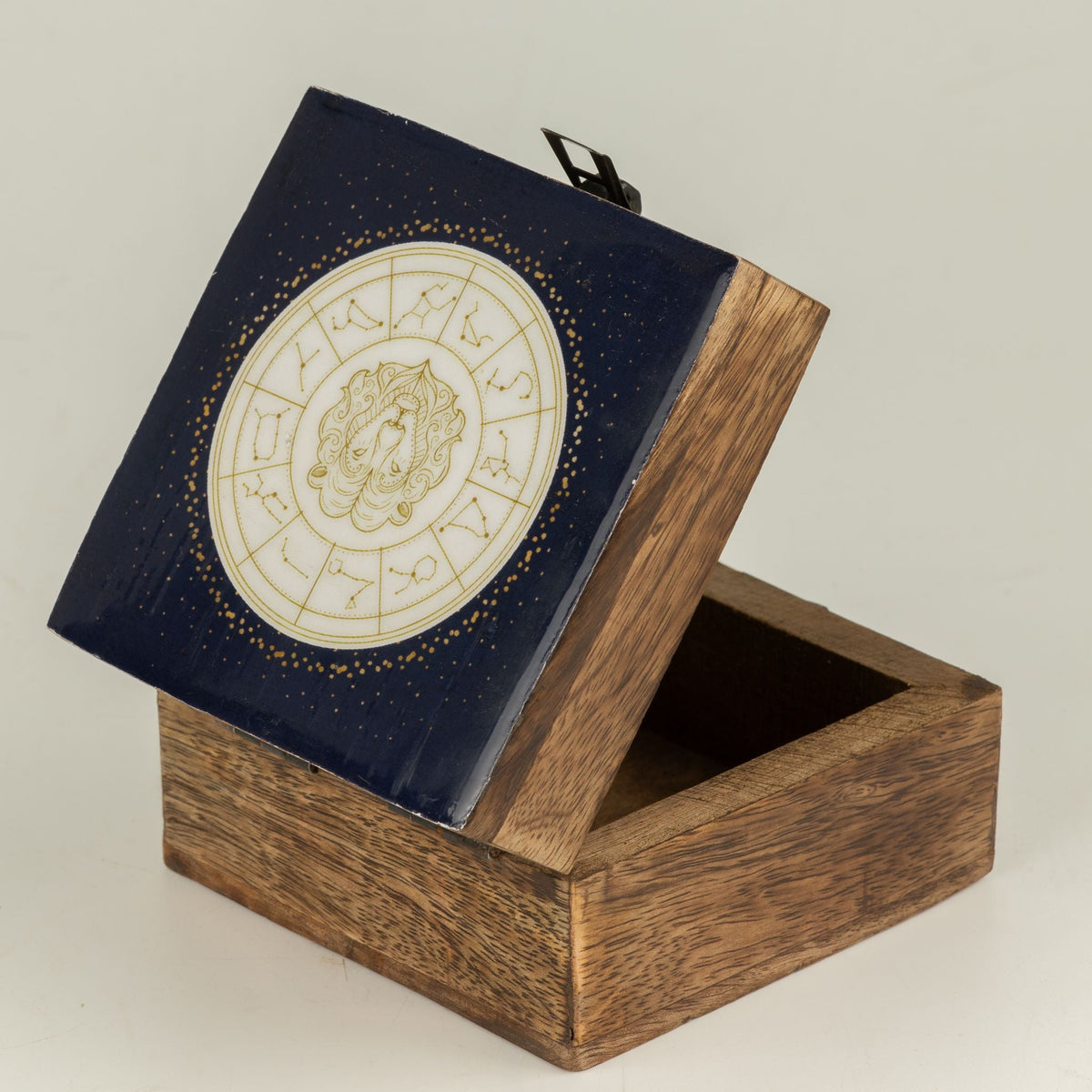 Small Enamelled Box - Leo Ceramic Glazed Wooden Boxes