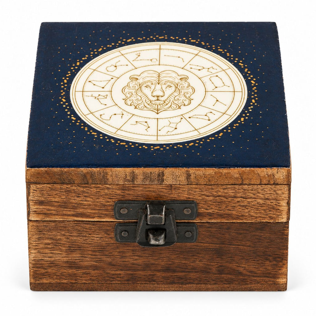 Small Enamelled Box - Leo Ceramic Glazed Wooden Boxes