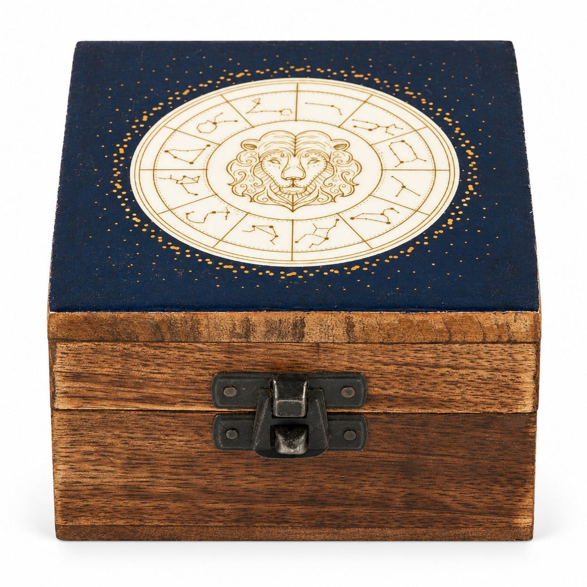 Small Enamelled Box - Leo Ceramic Glazed Wooden Boxes