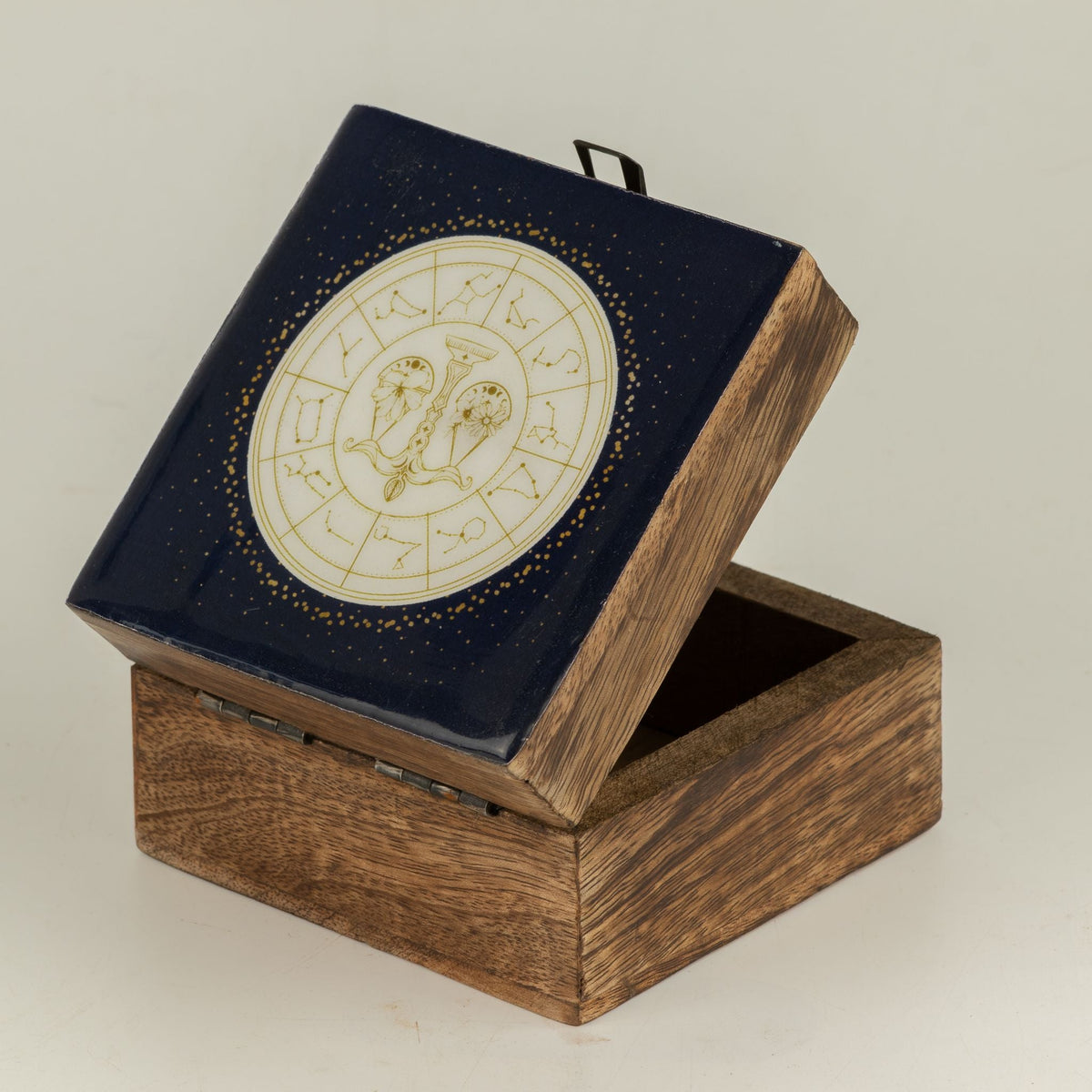 Small Enamelled Box - Libra Ceramic Glazed Wooden Boxes