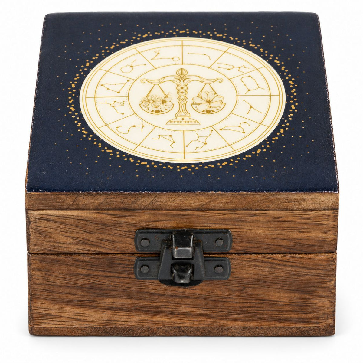 Small Enamelled Box - Libra Ceramic Glazed Wooden Boxes