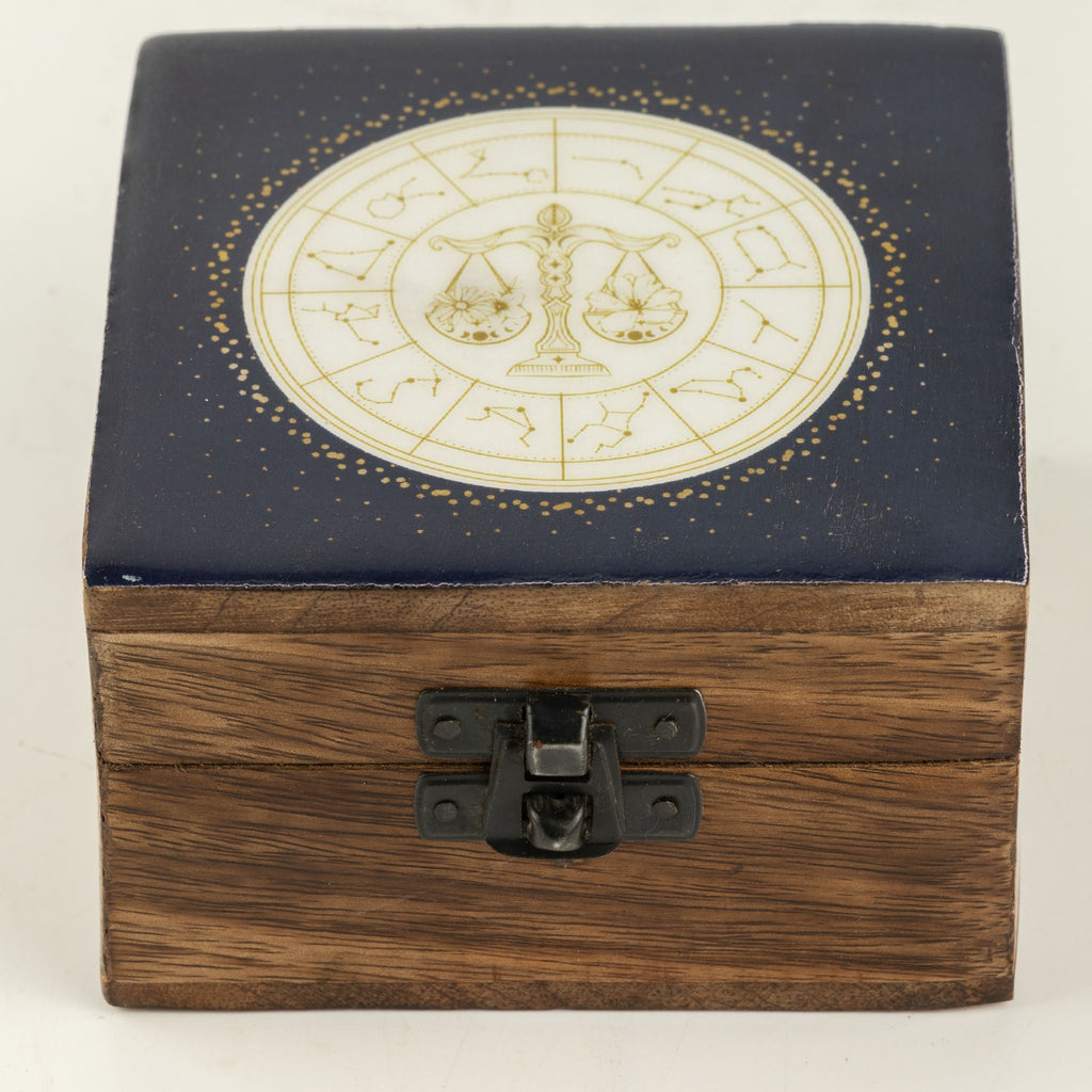 Small Enamelled Box - Libra Ceramic Glazed Wooden Boxes