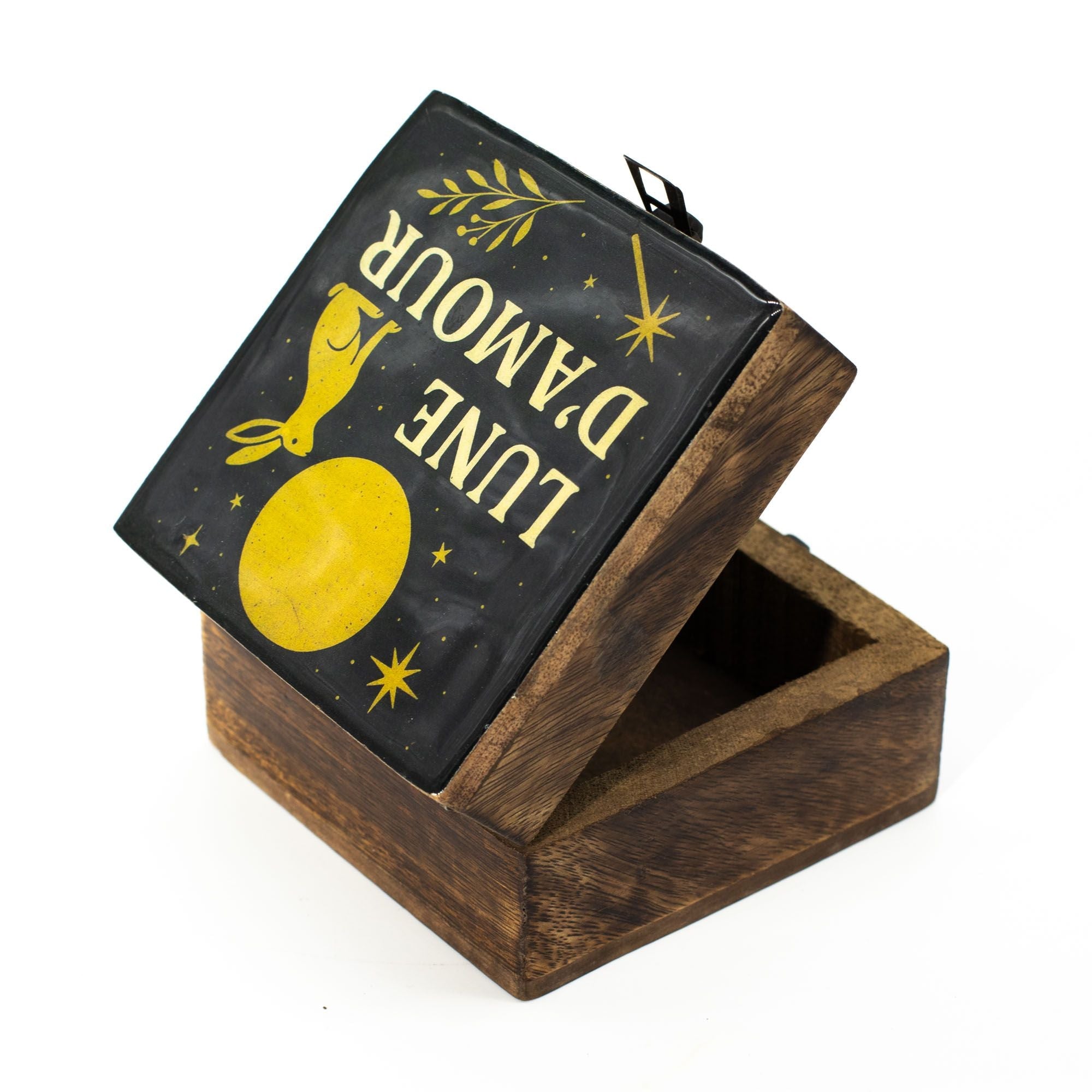 Small Enamelled Box - Lune D’Amore Ceramic Glazed Wooden Boxes