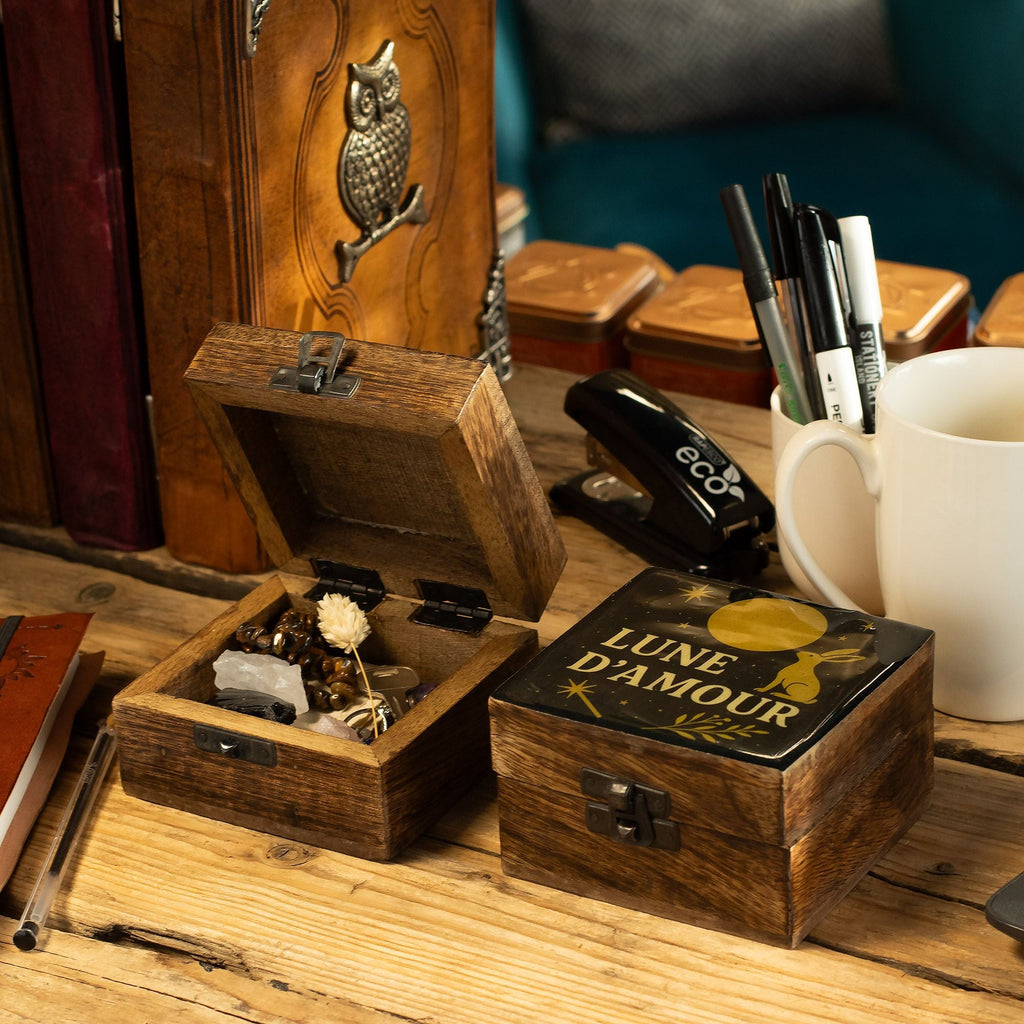 Small Enamelled Box - Lune D’Amore Ceramic Glazed Wooden Boxes