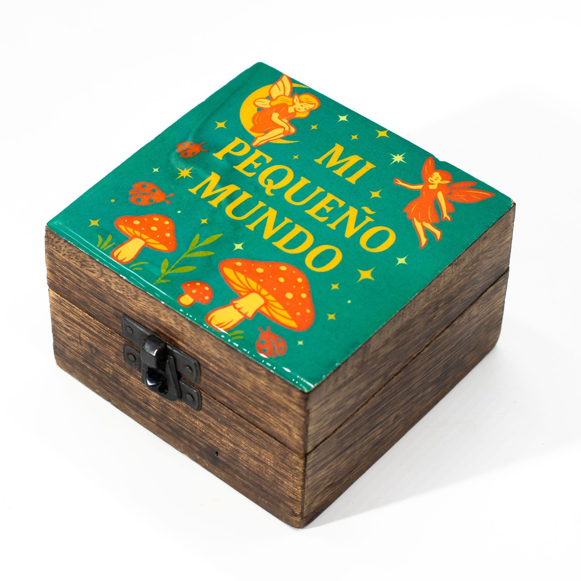 Small Enamelled Box - Mi Pequeno Mundo Ceramic Glazed Wooden Boxes