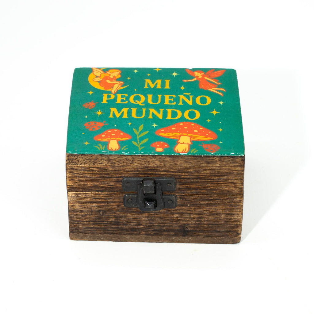 Small Enamelled Box - Mi Pequeno Mundo Ceramic Glazed Wooden Boxes