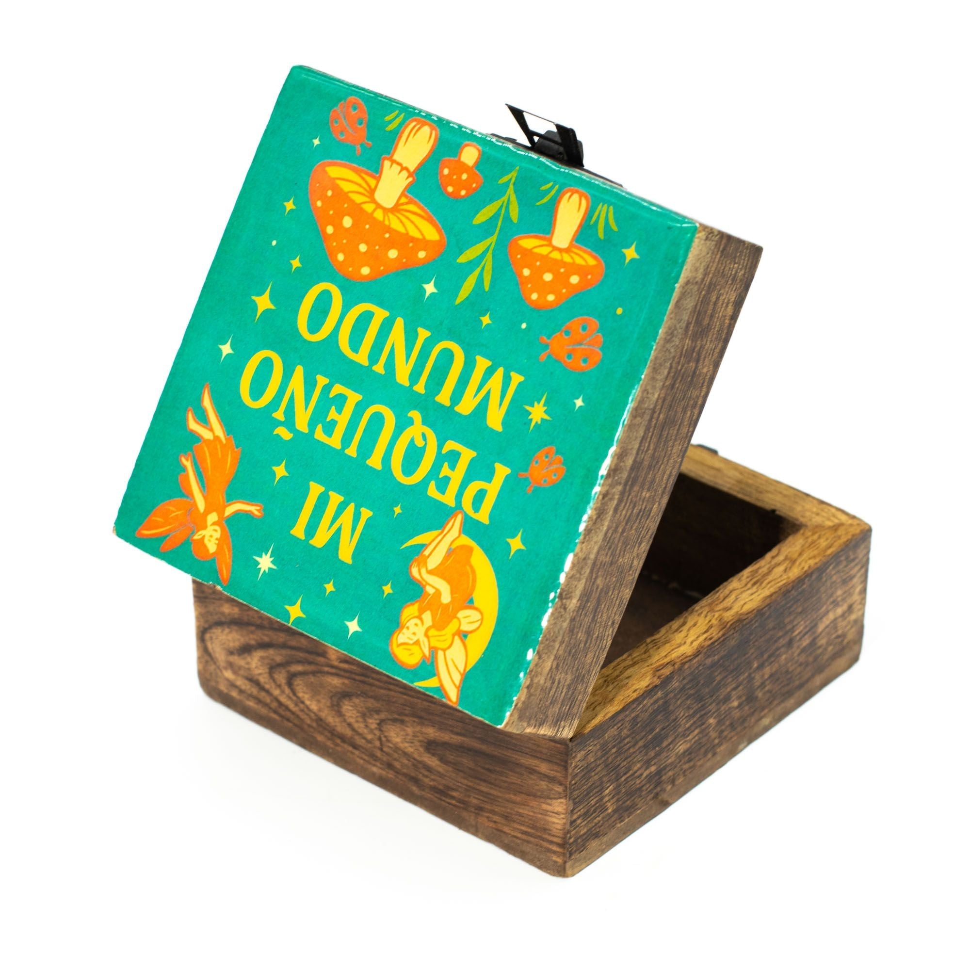 Small Enamelled Box - Mi Pequeno Mundo Ceramic Glazed Wooden Boxes