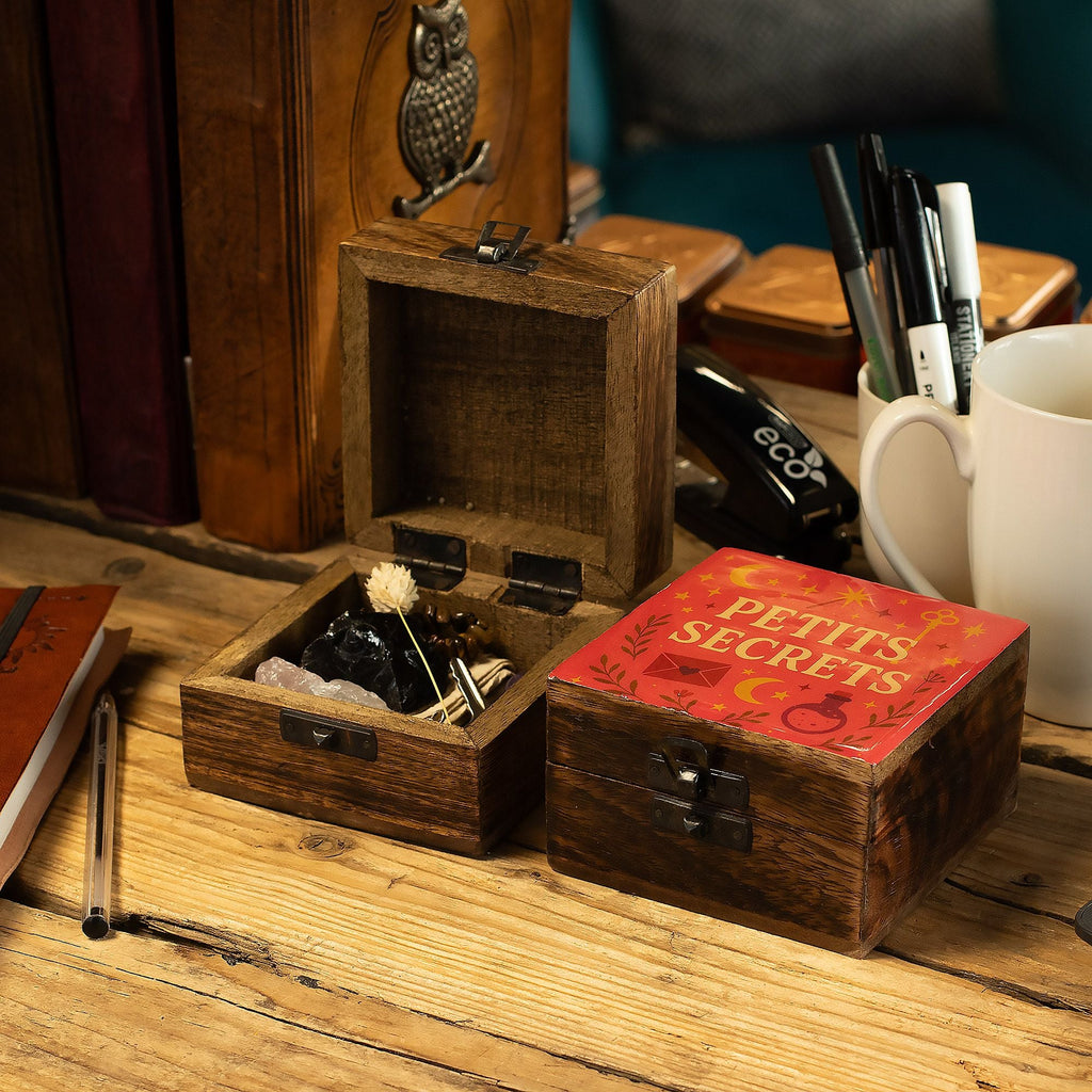 Small Enamelled Box - Petite Secrets Ceramic Glazed Wooden Boxes