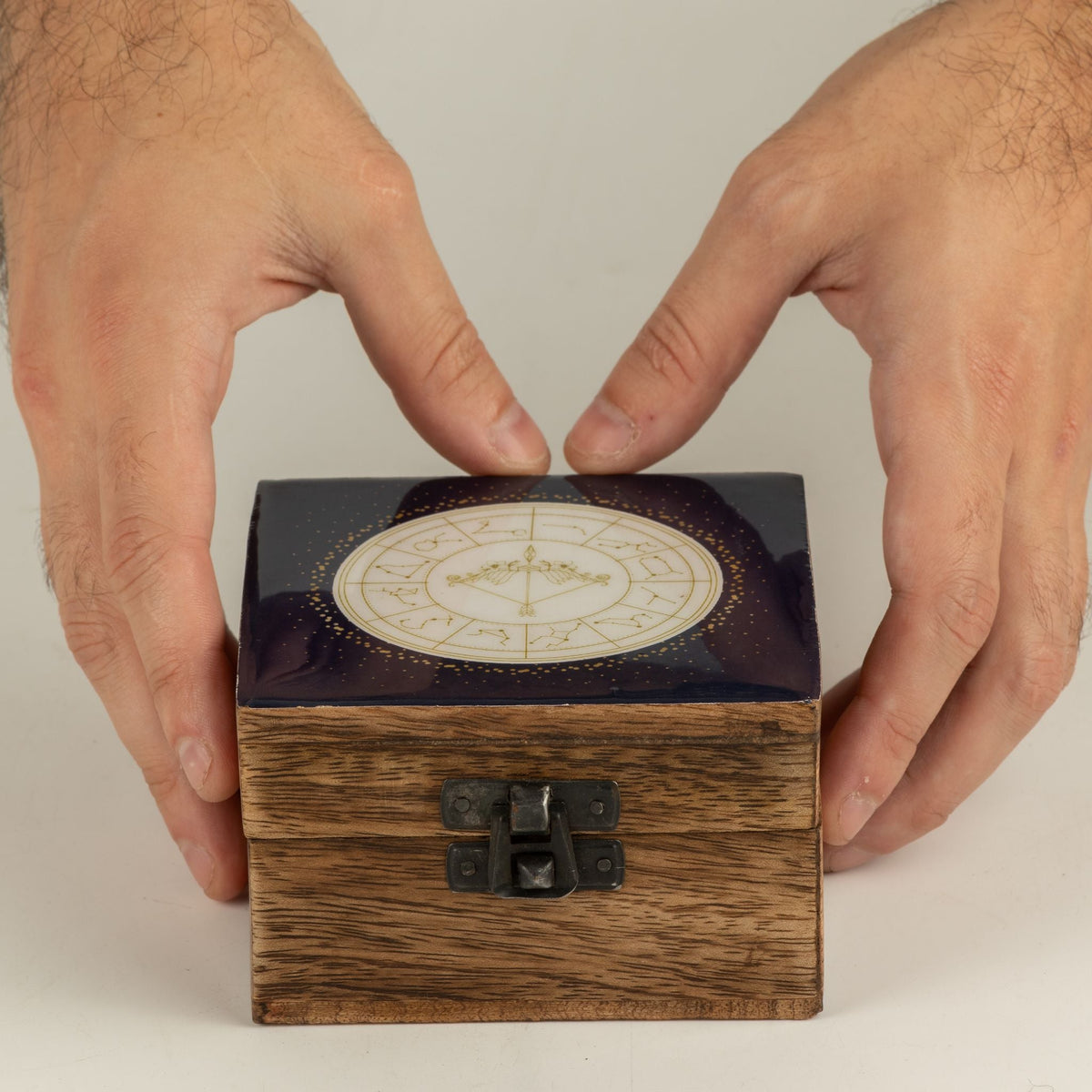 Small Enamelled Box - Sagittarius Ceramic Glazed Wooden Boxes