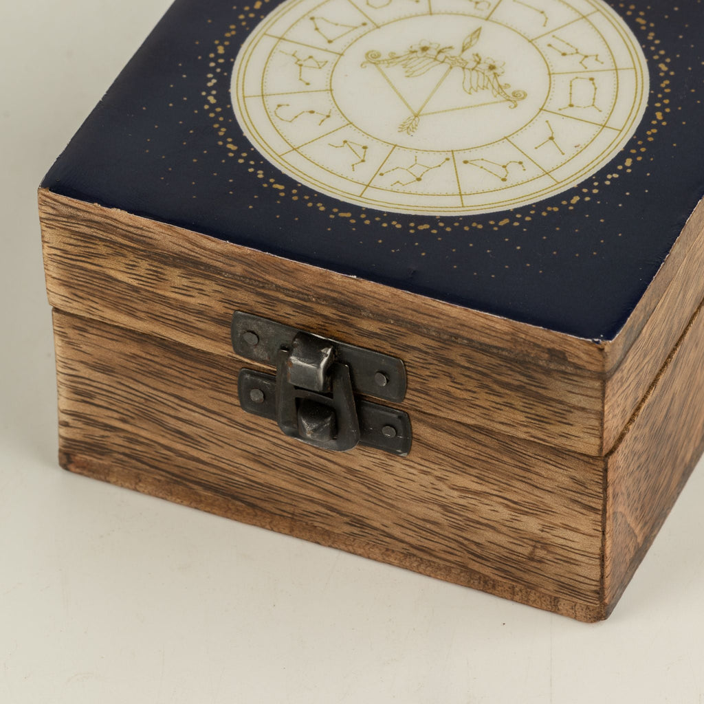 Small Enamelled Box - Sagittarius Ceramic Glazed Wooden Boxes