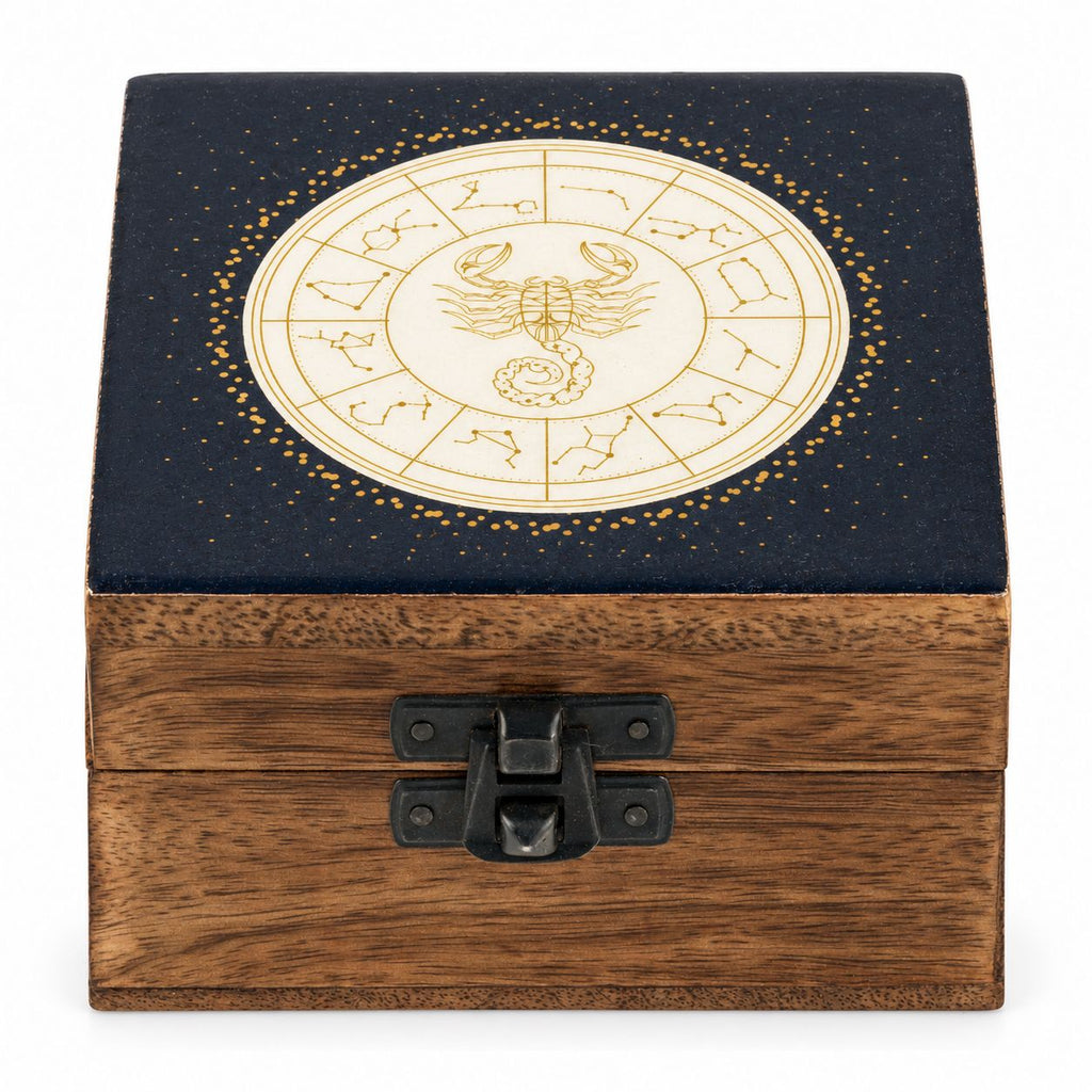 Small Enamelled Box - Scorpio Ceramic Glazed Wooden Boxes