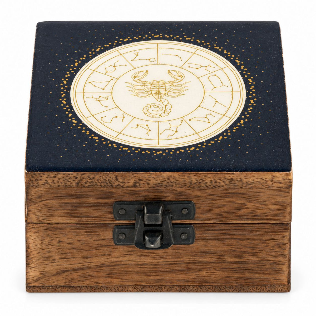 Small Enamelled Box - Scorpio Ceramic Glazed Wooden Boxes