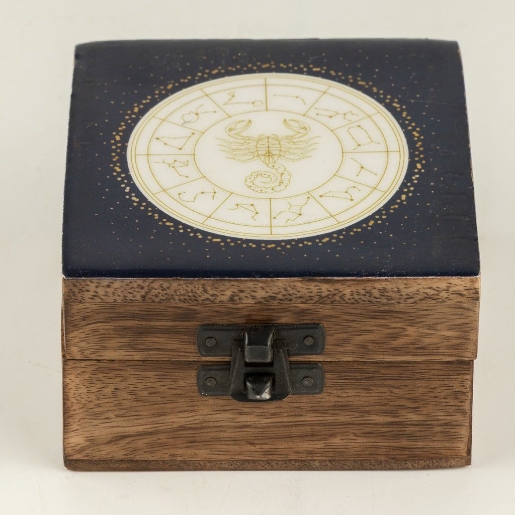 Small Enamelled Box - Scorpio Ceramic Glazed Wooden Boxes