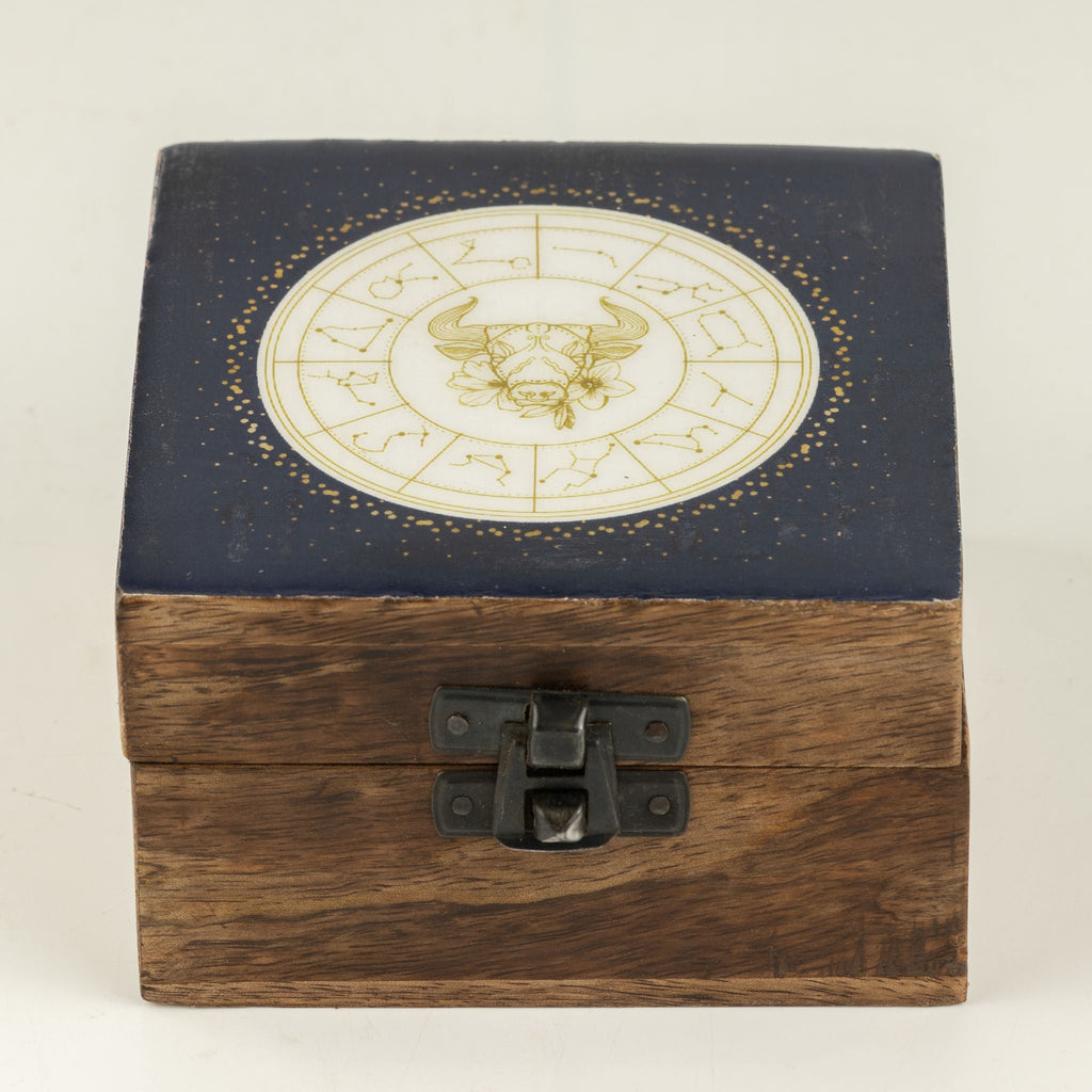 Small Enamelled Box - Taurus Ceramic Glazed Wooden Boxes