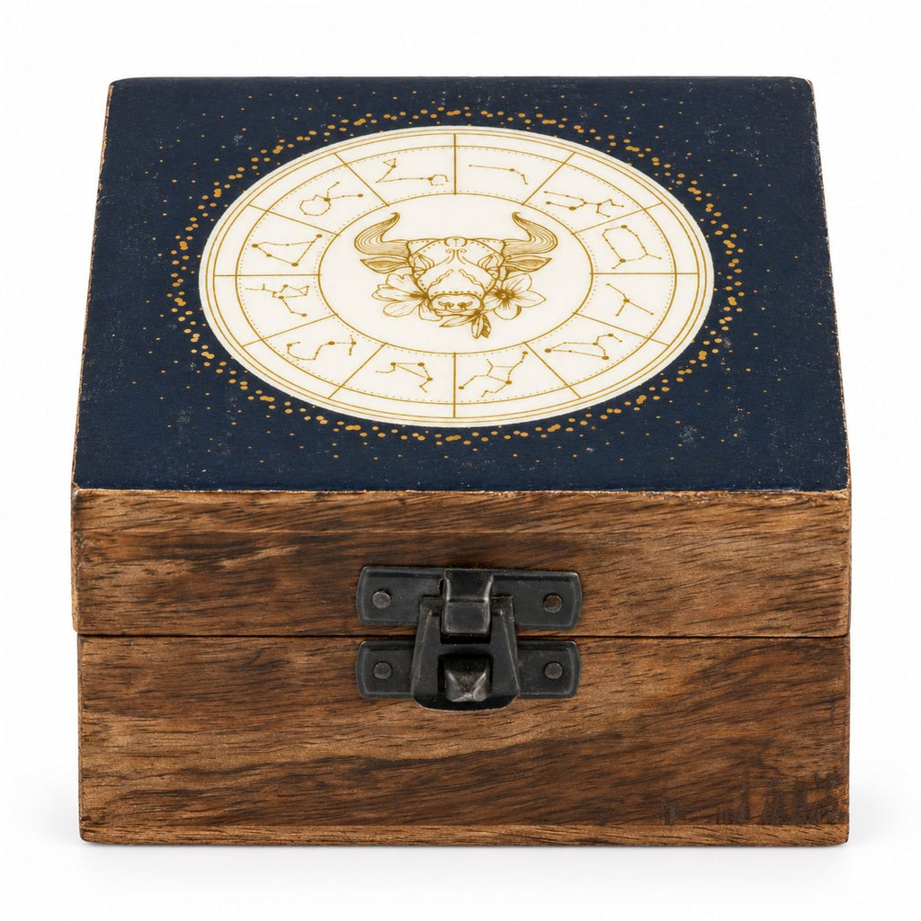 Small Enamelled Box - Taurus Ceramic Glazed Wooden Boxes