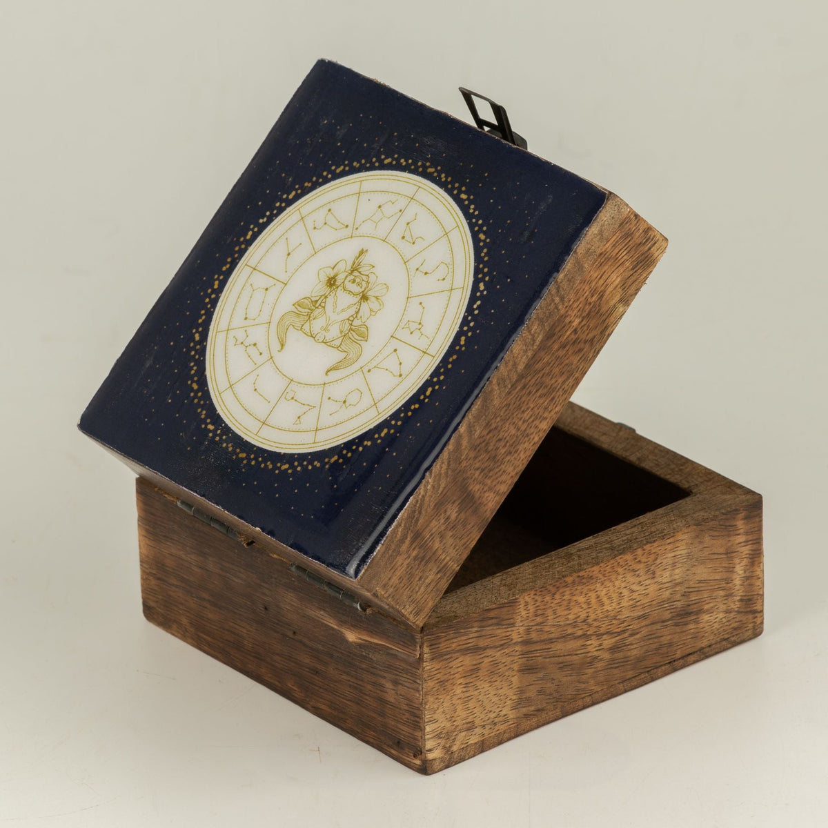 Small Enamelled Box - Taurus Ceramic Glazed Wooden Boxes
