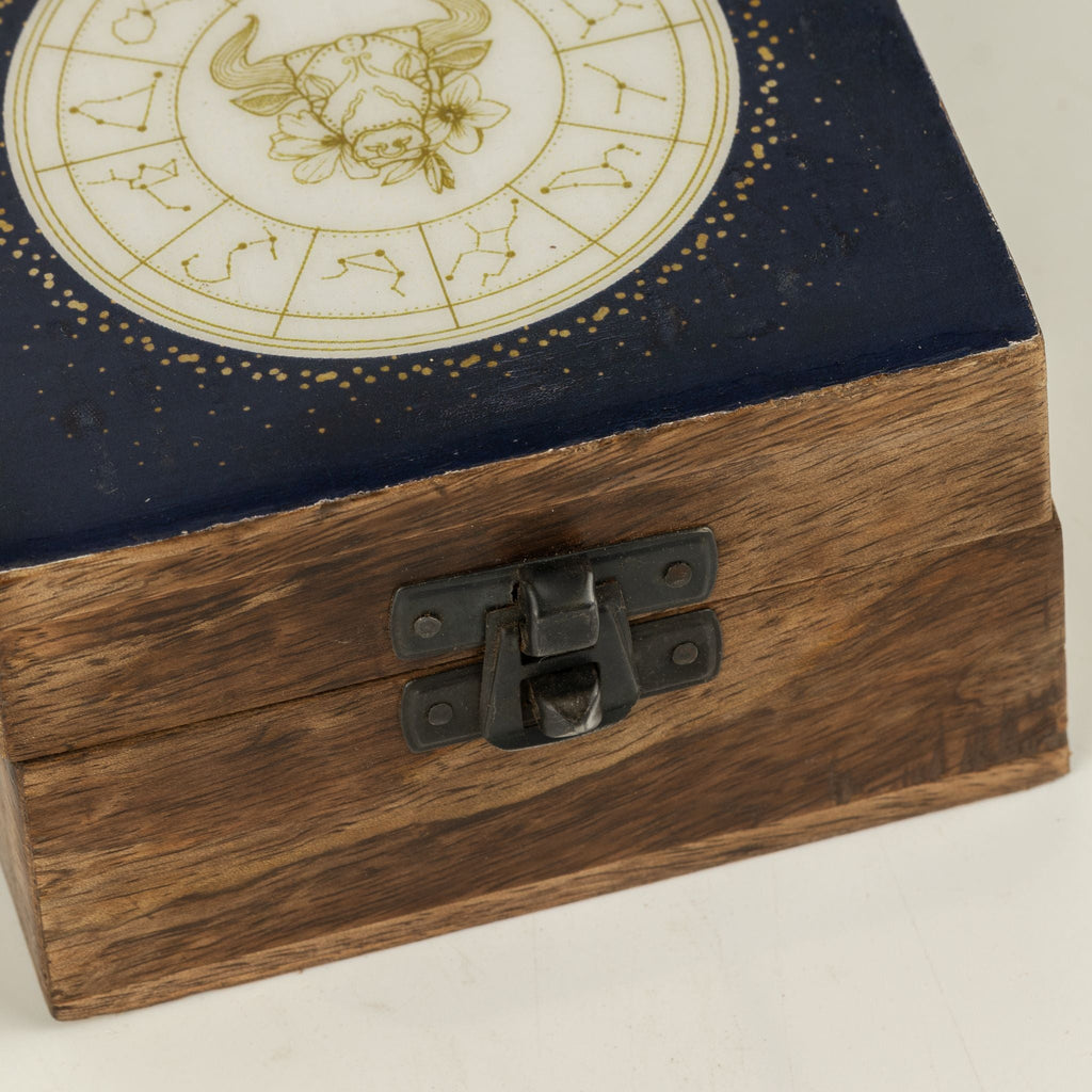 Small Enamelled Box - Taurus Ceramic Glazed Wooden Boxes