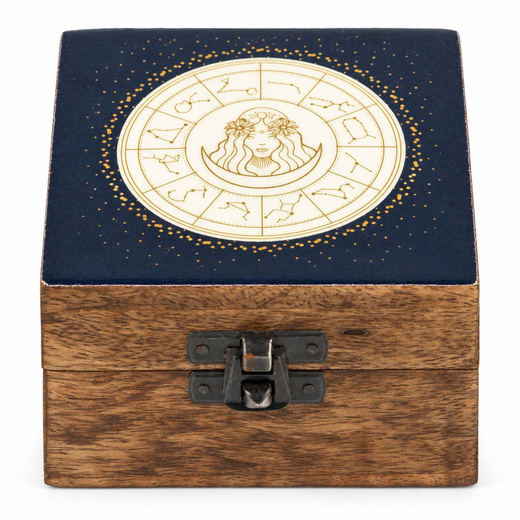 Small Enamelled Box - Virgo Ceramic Glazed Wooden Boxes