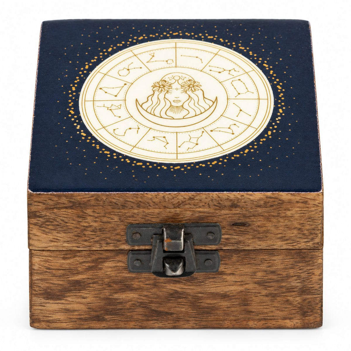 Small Enamelled Box - Virgo Ceramic Glazed Wooden Boxes