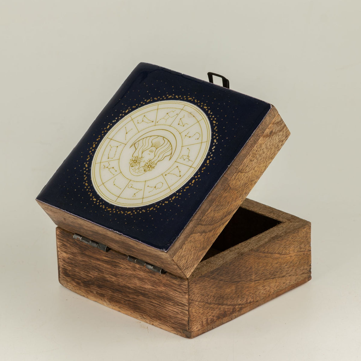 Small Enamelled Box - Virgo Ceramic Glazed Wooden Boxes