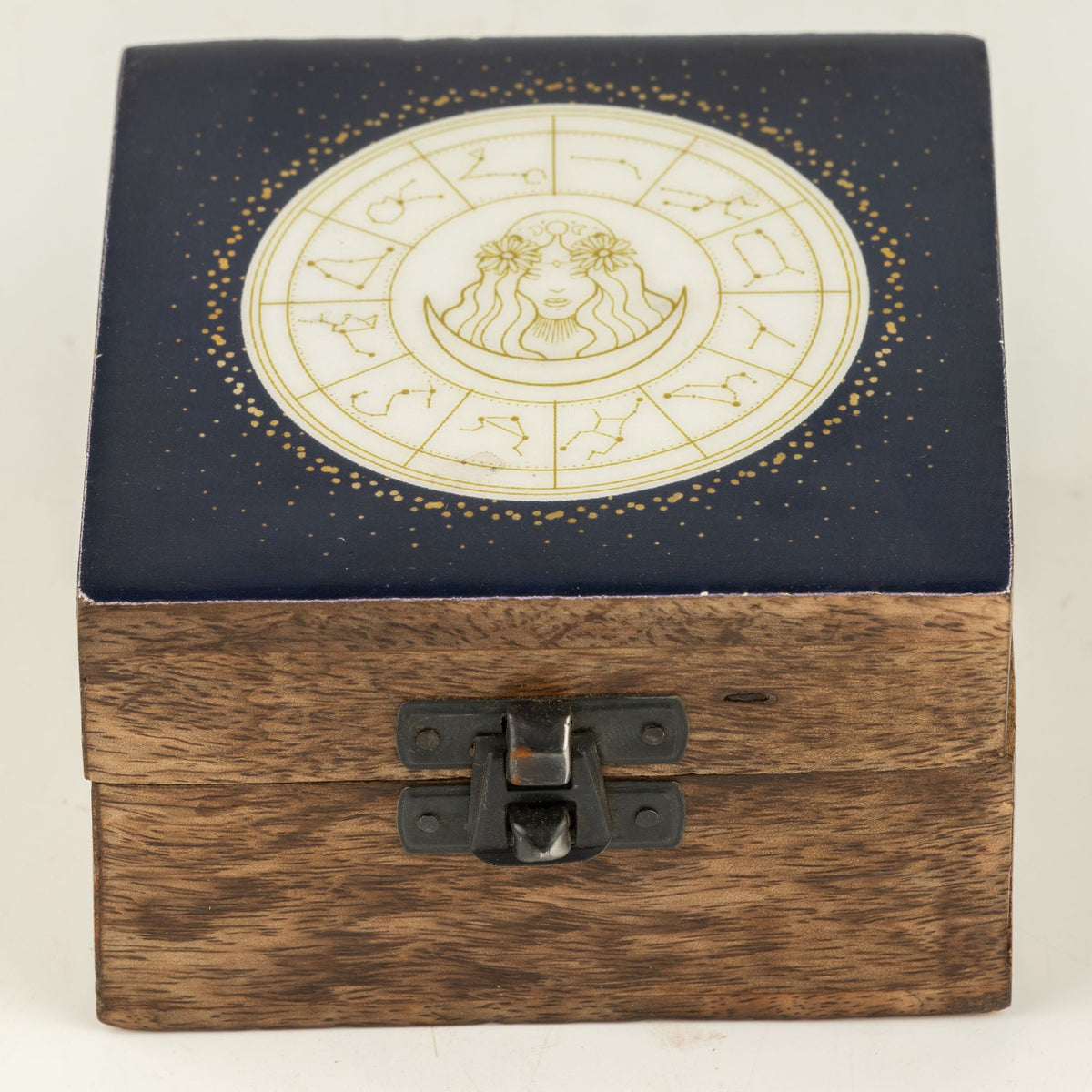 Small Enamelled Box - Virgo Ceramic Glazed Wooden Boxes
