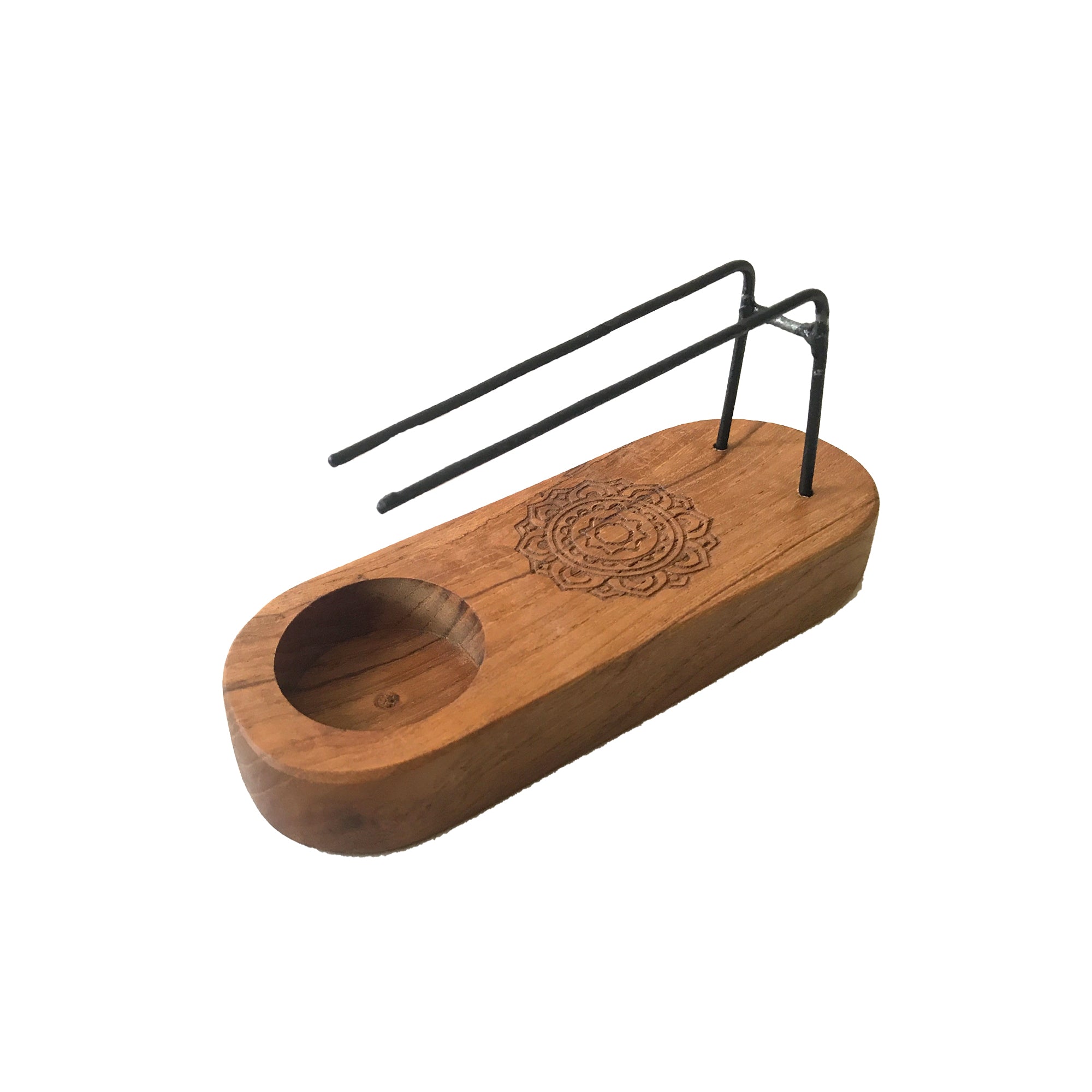 Small Palo Santo Heater - Teak Wood - Mandala Design From Witch, Please!