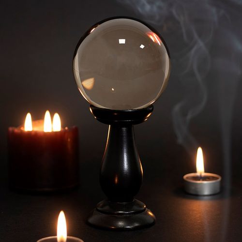 Small Smoke Grey Crystal Ball on Stand From Witch, Please!