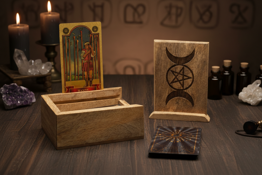 Small Tarot Box with Card Holder Storage & Reading Boxes