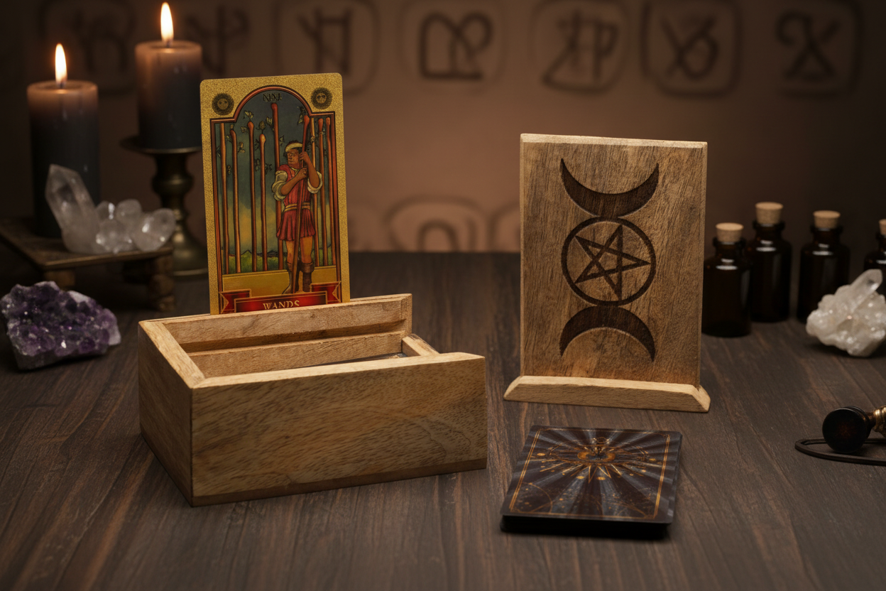 Small Tarot Box with Card Holder Storage & Reading Boxes