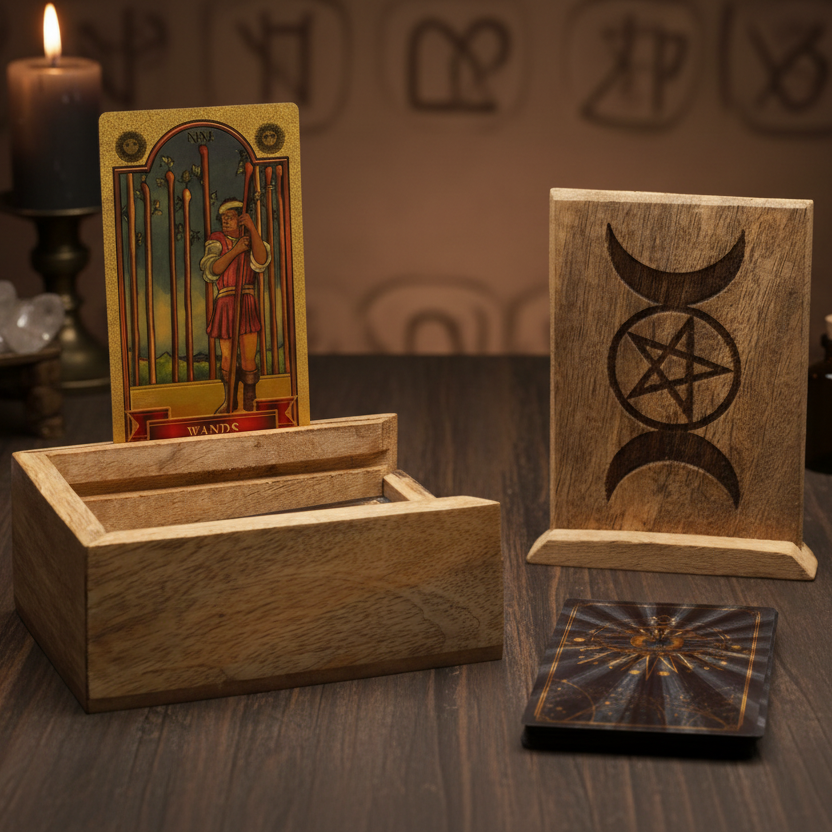 Small Tarot Box with Card Holder Storage & Reading Boxes
