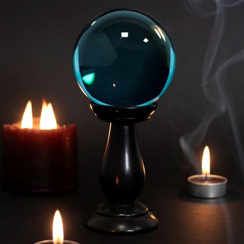 Small Teal Crystal Ball on Stand From Witch, Please!