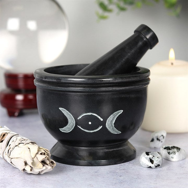 Soap Stone Triple Moon Pestle and Mortar From Witch, Please!
