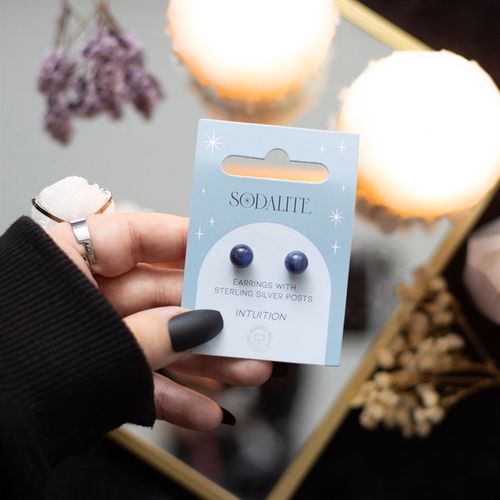 Sodalite Semi Precious Crystal Earrings From Witch, Please!