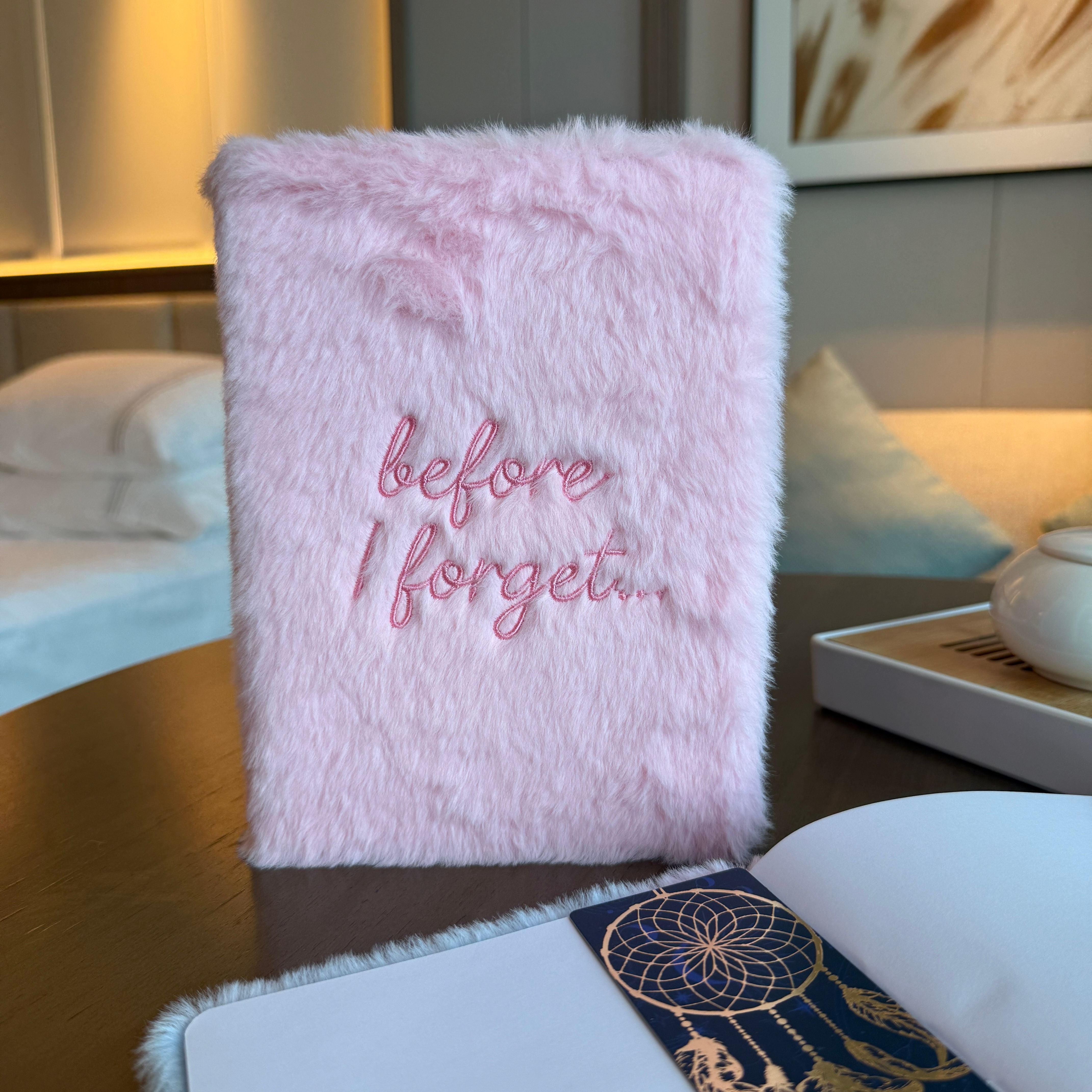 Soft Book Dream Journal Pastel Pink Faux Fur 80 Pages – Witch, Please!