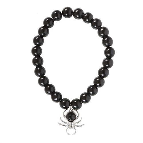 Spider Black Obsidian Beaded Bracelet From Witch, Please!