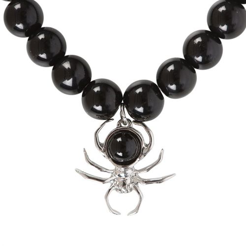 Spider Black Obsidian Beaded Bracelet From Witch, Please!